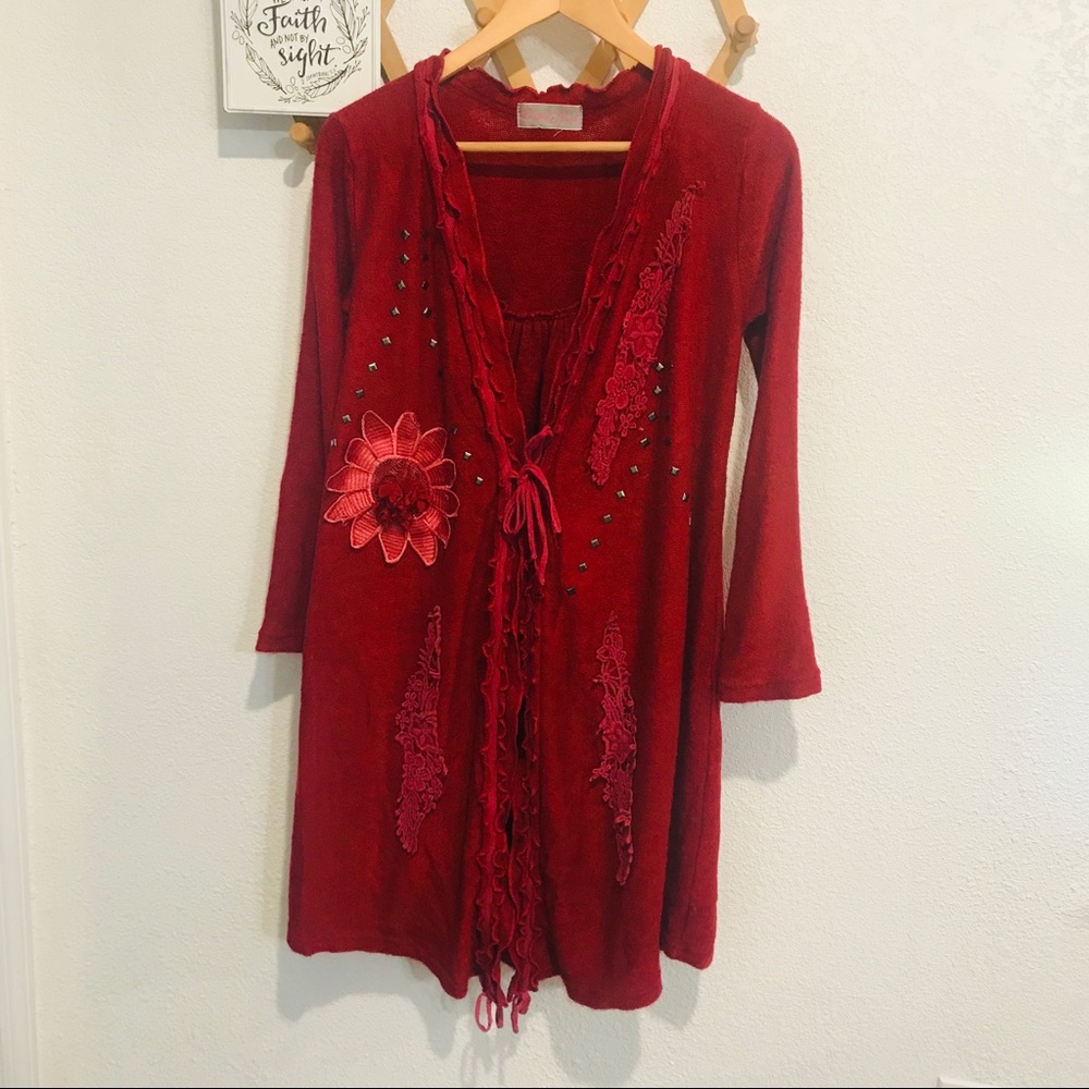 Pretty Angel Burgundy Cardigan S